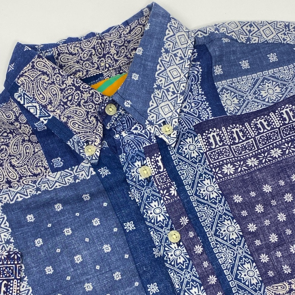 Kiholo Kai Pullover Aloha Shirt Bandana Print M